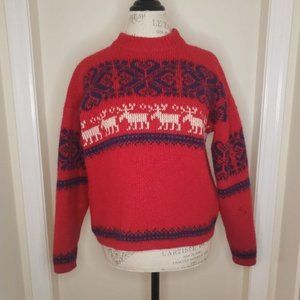 Vintage?70s Polar reindeer Rose sweater